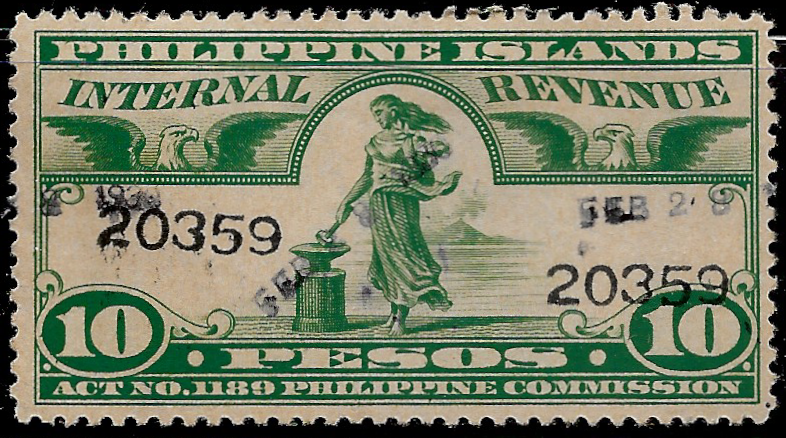 1930-31 10p Philippine Revenue Stamp